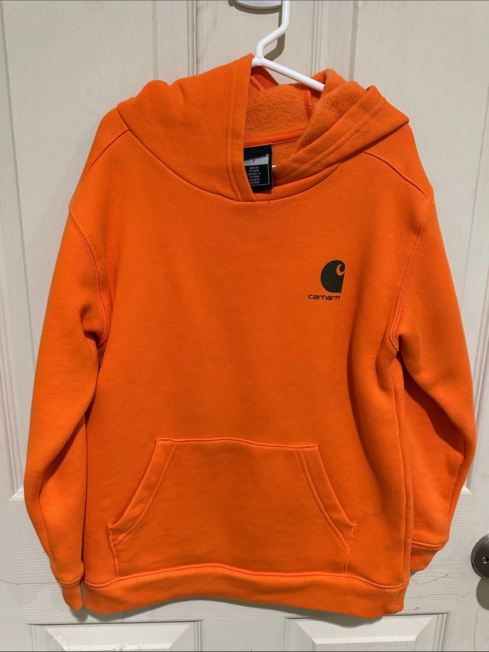 Carhartt Kids Orange Hooded Sweatshirt with Chest Logo